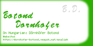 botond dornhofer business card